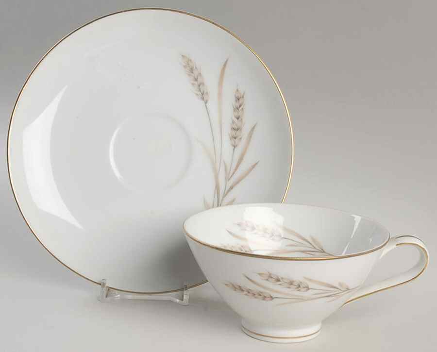 Autumn Wheat Flat Cup & Saucer Set by Mikasa-1