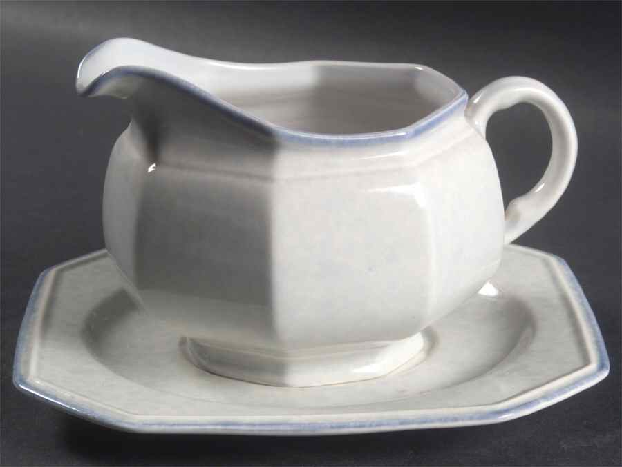 Avante Blue Gravy Boat & Underplate by Mikasa-1