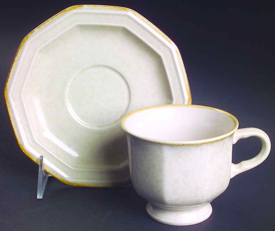 Avante Ivory Footed Cup & Saucer Set by Mikasa-1