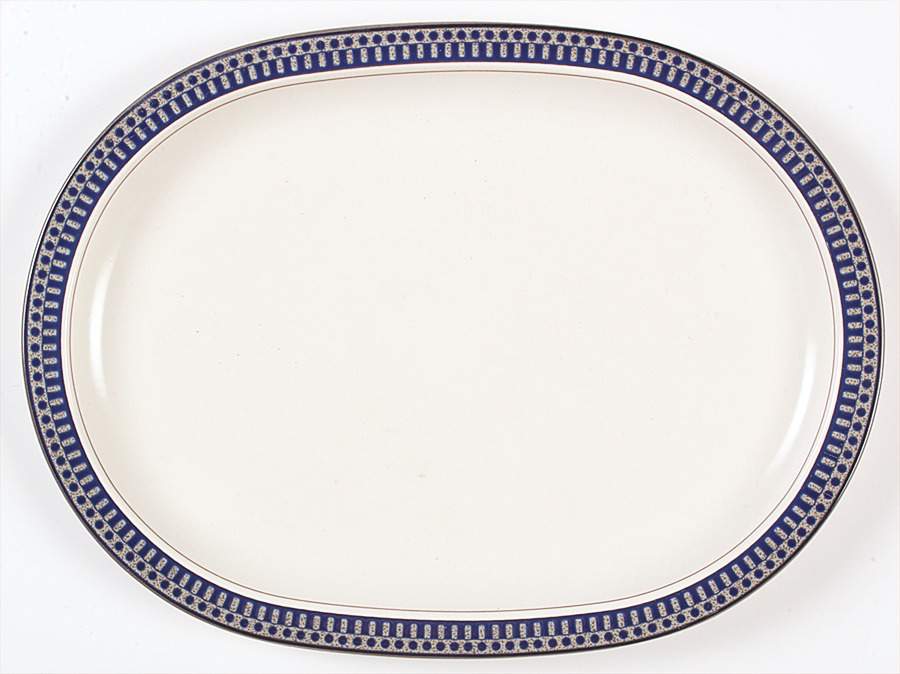 Aztec Blue 15" Oval Serving Platter by Mikasa-1