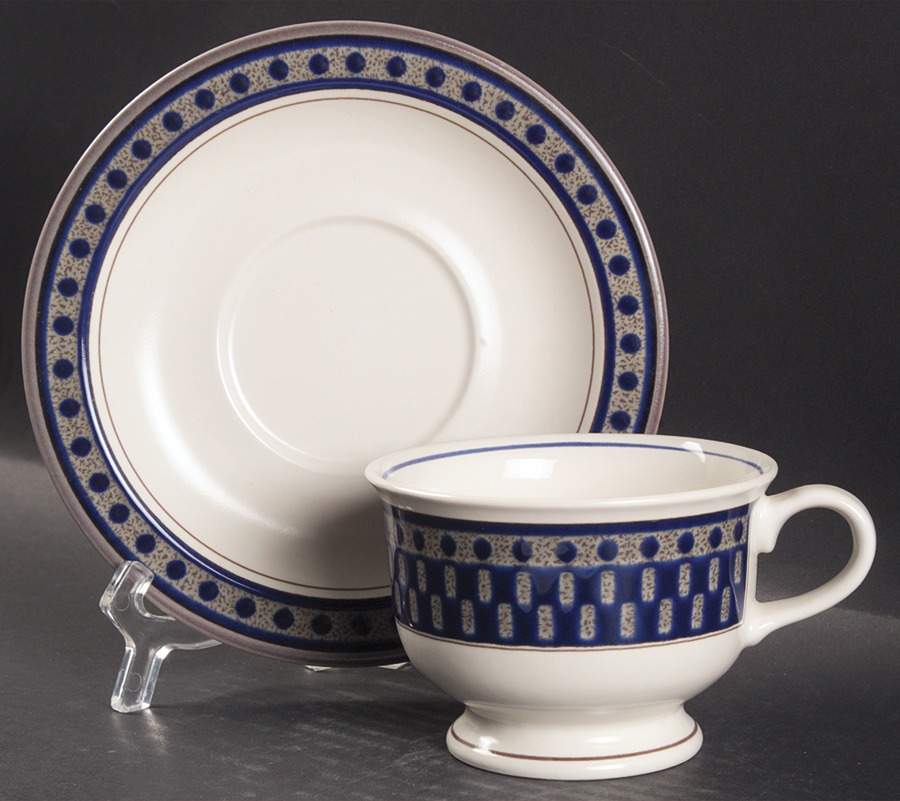 Aztec Blue Breakfast Cup & Saucer Set by Mikasa-1