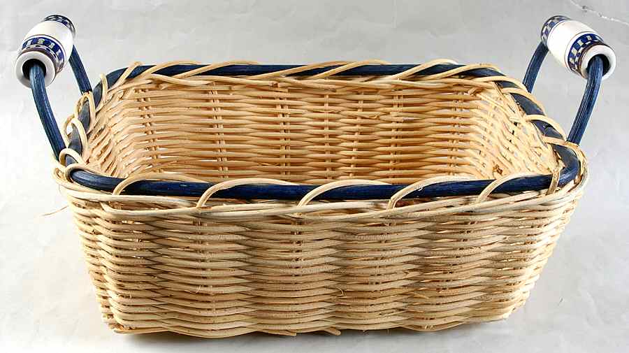 Aztec Blue 12" Wicker Basket by Mikasa-1
