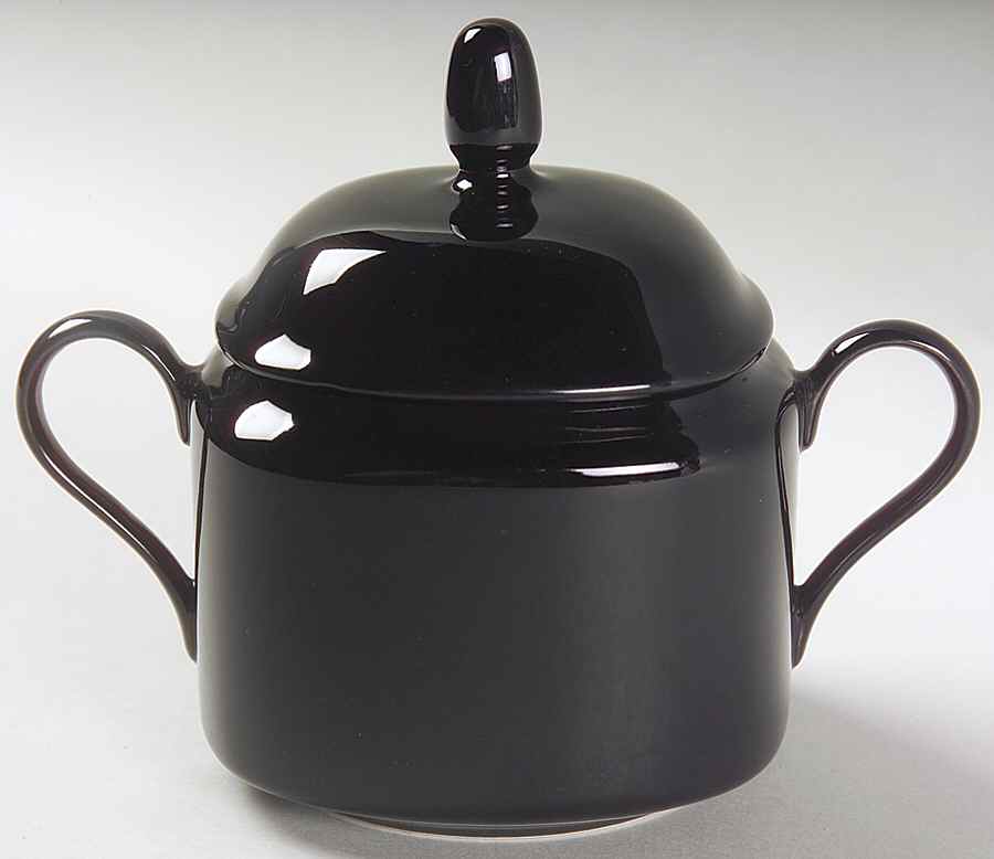 Basic Black Sugar Bowl & Lid by Mikasa-1