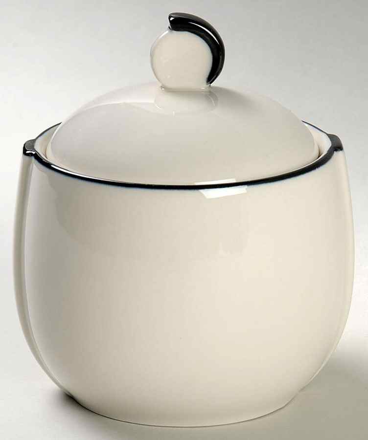 Band Black Sugar Bowl & Lid by Mikasa-1