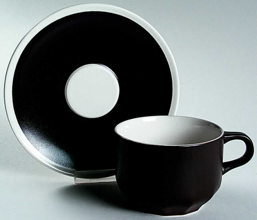 Bark Brown Flat Cup & Saucer Set by Mikasa-1