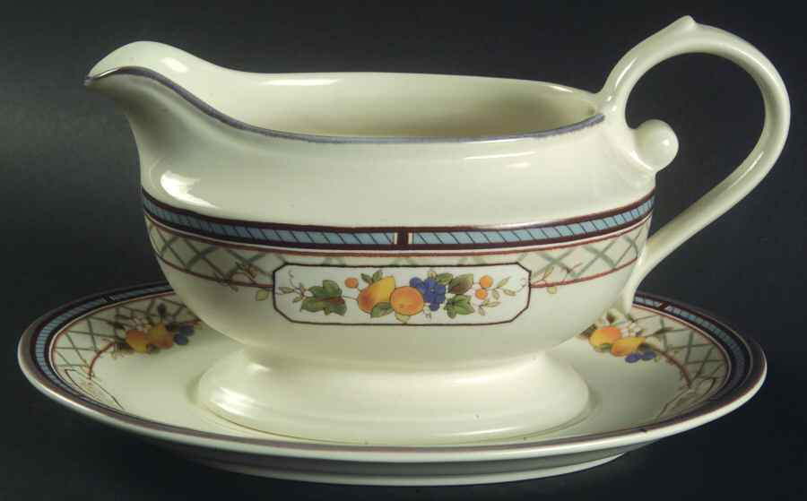 Basket of Fruit Gravy Boat & Underplate by Mikasa-1