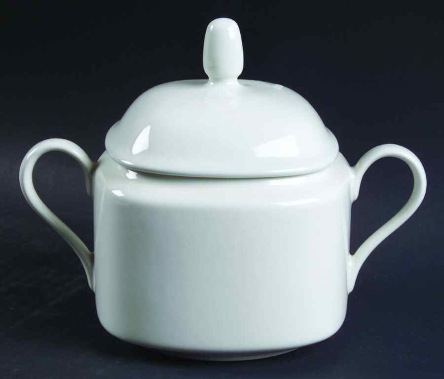 Basic White Sugar Bowl & Lid by Mikasa-1