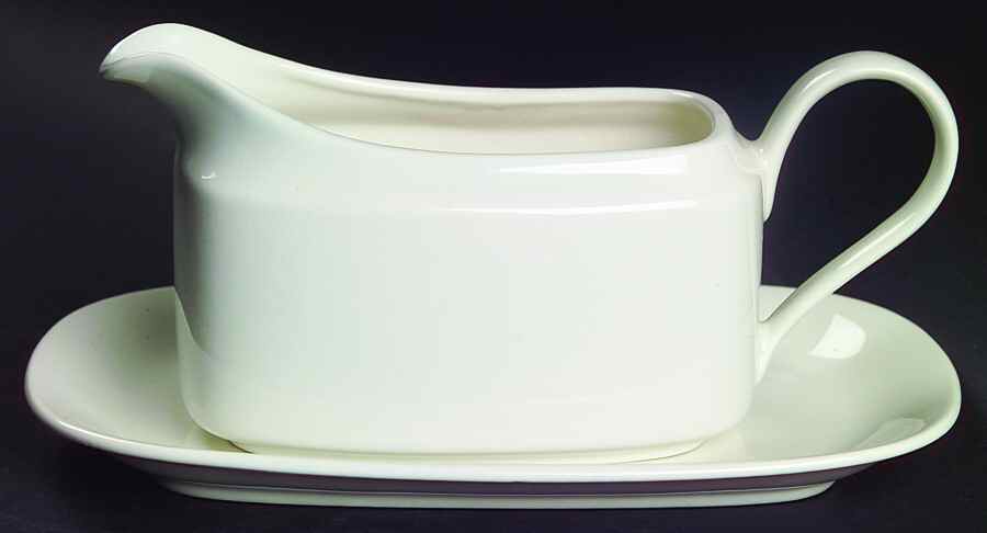 Basic White Gravy Boat & Underplate (Relish/Butter) by Mikasa-1