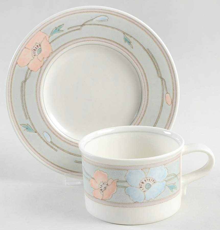 Bella Flora Flat Cup & Saucer Set by Mikasa-1