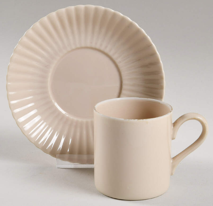 Beige Flat Demitasse Cup & Saucer Set by Mikasa-1