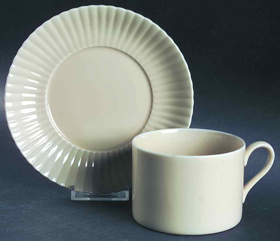 Beige Flat Cup & Saucer Set by Mikasa-1
