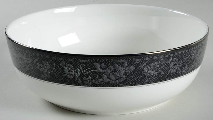 Belgian Lace Black (Mikasa Narumi #CAE05) 8" Round Vegetable Bowl by Mikasa-1