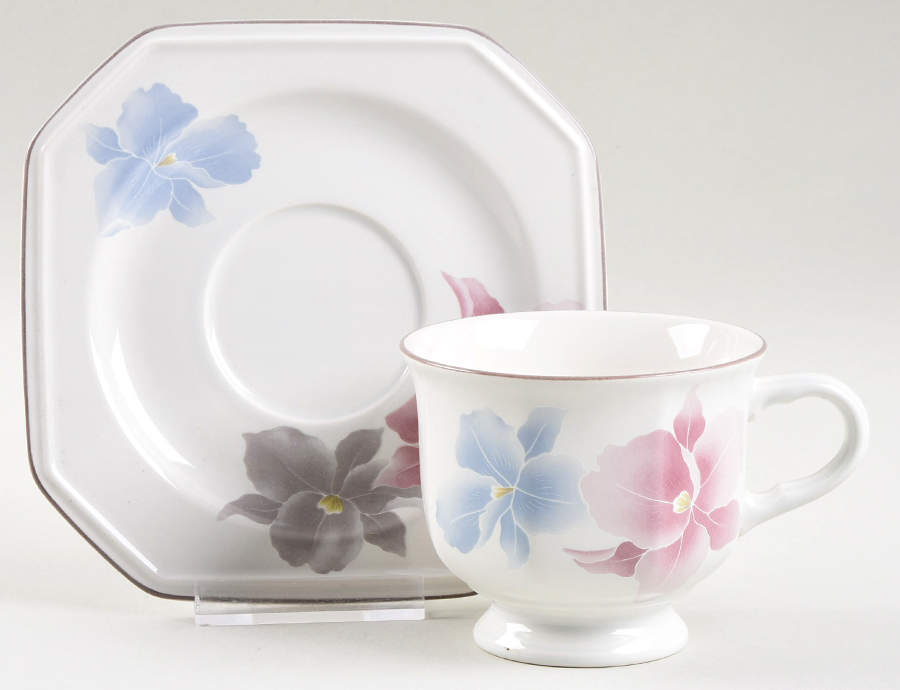 Beau Monde Footed Cup & Saucer Set by Mikasa-1