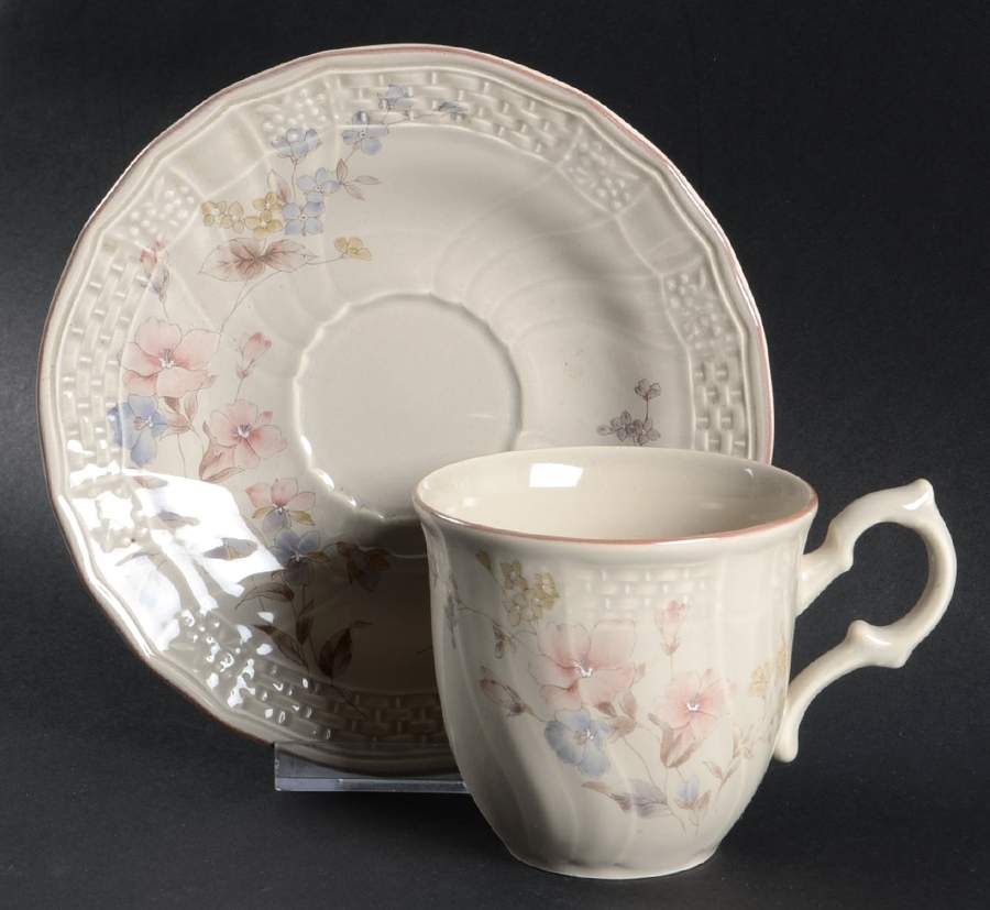 Bella Maria Flat Cup & Saucer Set by Mikasa-1