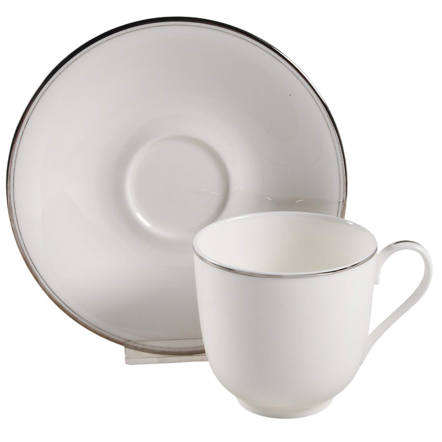 Biltmore Platinum Flat Cup & Saucer Set by Mikasa-1