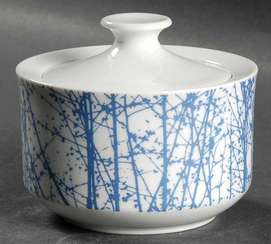 Birches Blue Sugar Bowl & Lid by Mikasa-1