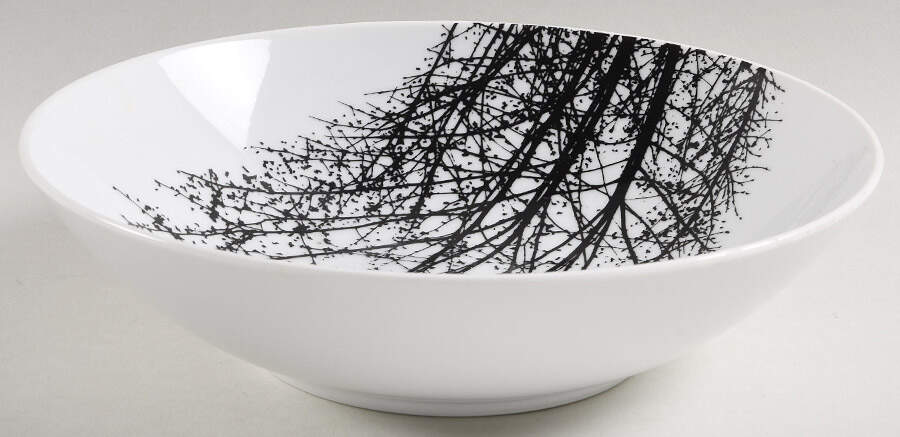 Birches Black 9" Round Vegetable Bowl by Mikasa-1