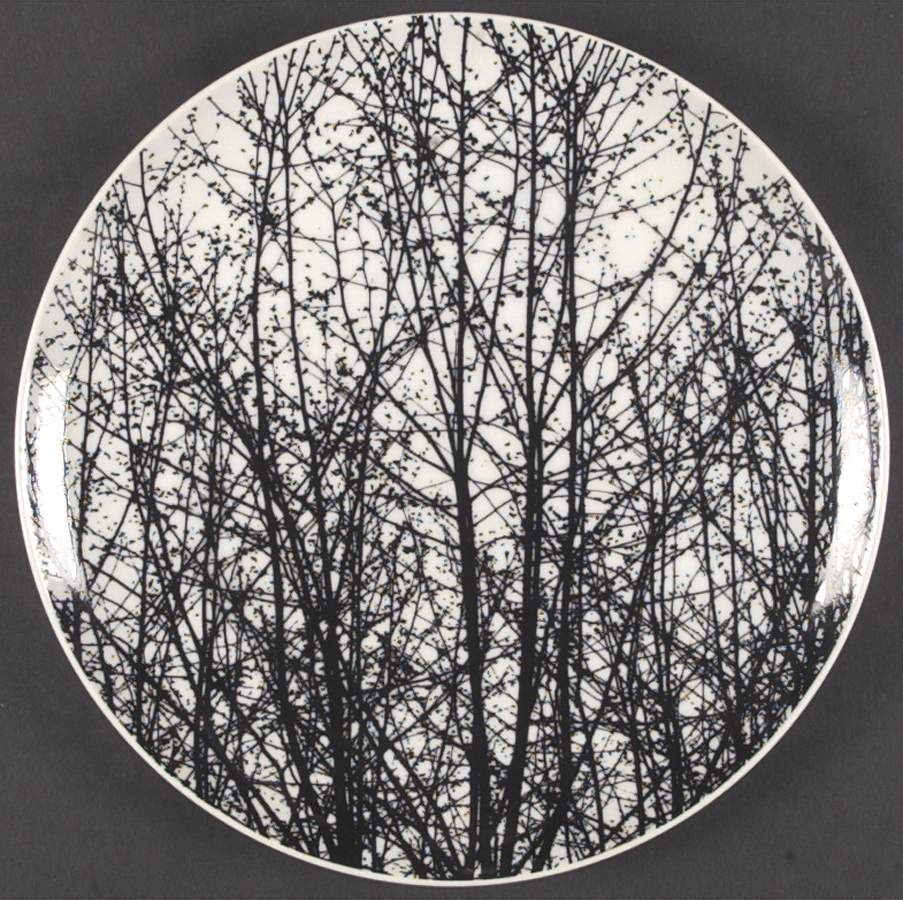 Birches Black Dinner Plate by Mikasa-1