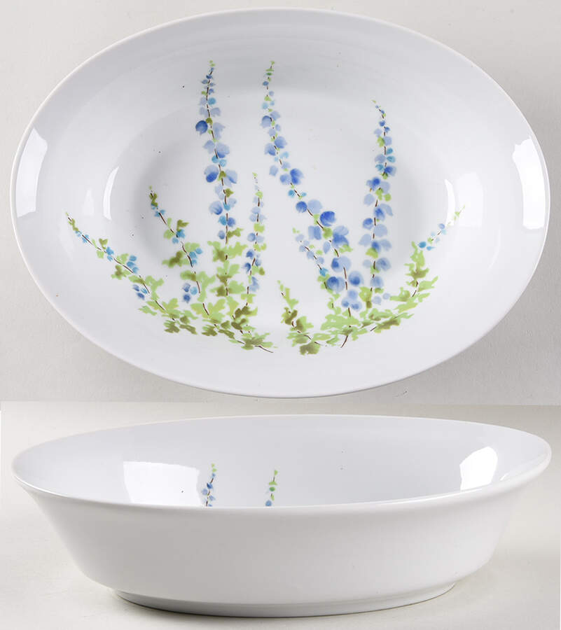 Blue Bells 10" Oval Vegetable Bowl by Mikasa-1