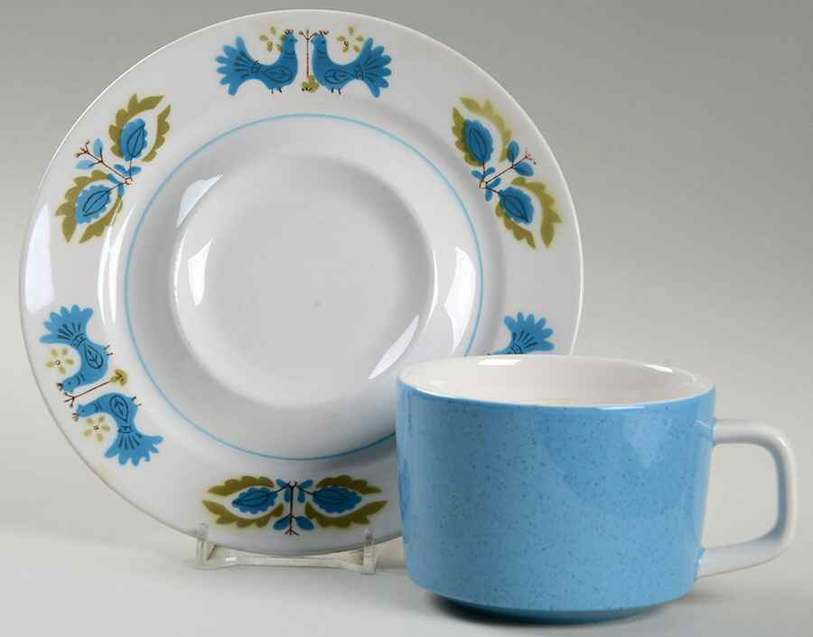 Blue Bird Flat Cup & Saucer Set by Mikasa-1