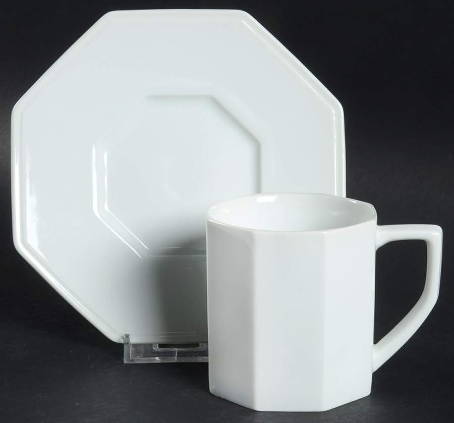 Blanc De Blanc Flat Cup & Saucer Set by Mikasa-1