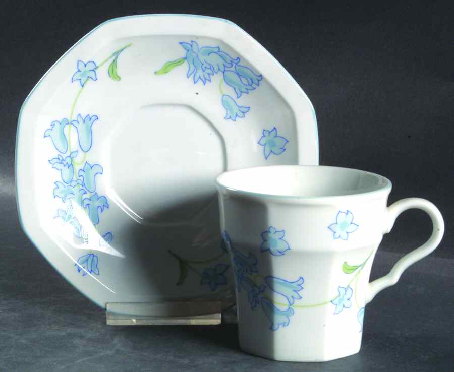 Blue Bonnet Flat Cup & Saucer Set by Mikasa-1
