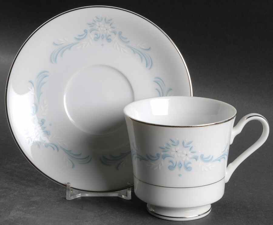 Blue Cascade Footed Cup & Saucer Set by Mikasa-1