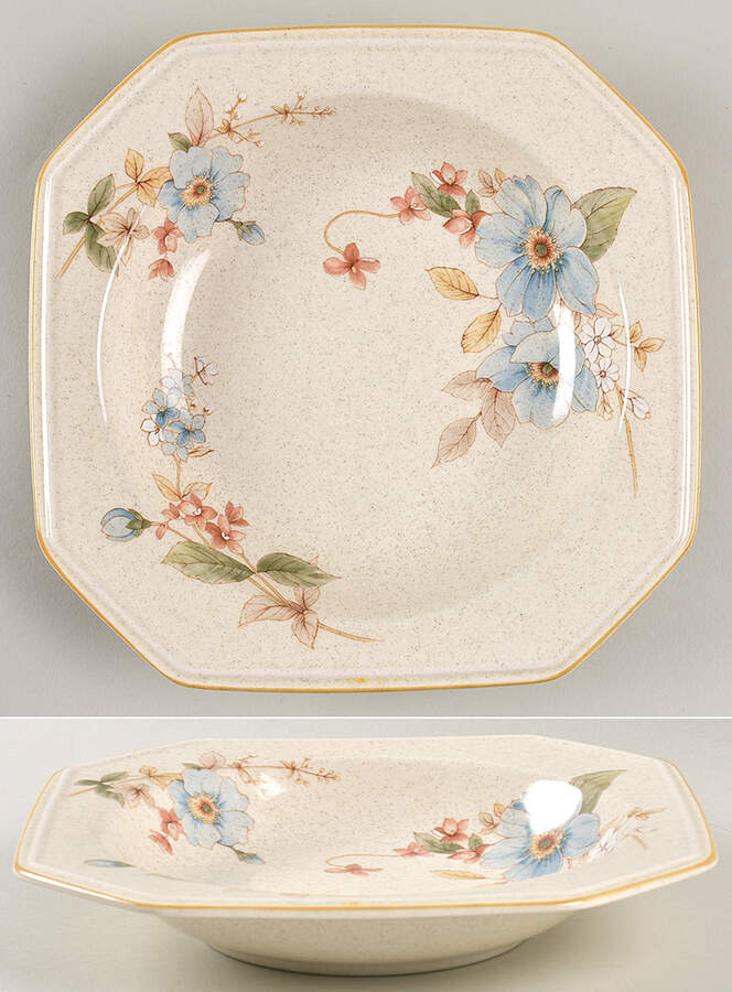 Blue Clematis Rim Soup Bowl by Mikasa-1
