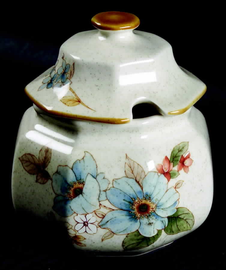 Blue Clematis Sugar Bowl & Lid by Mikasa-1