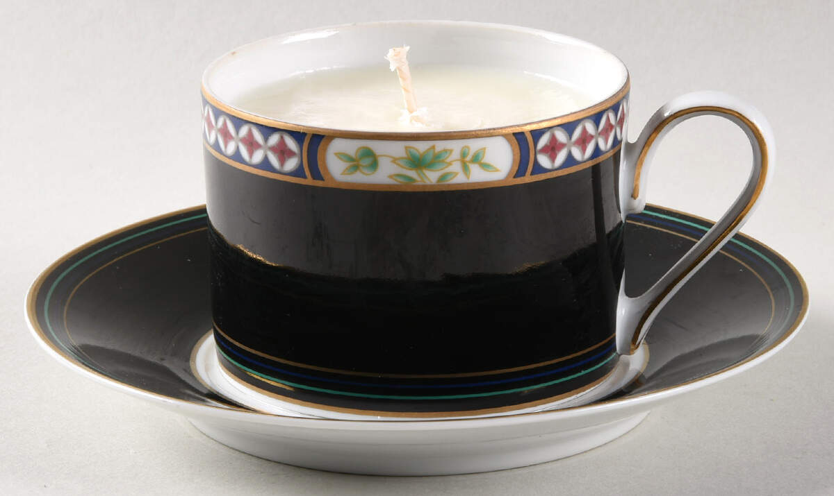 Black Diamond Scented Cup & Saucer Candle-Vanilla  HC by Mikasa-1