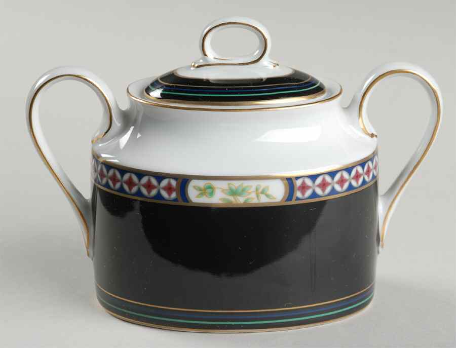 Black Diamond Sugar Bowl & Lid by Mikasa-1