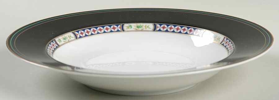 Black Diamond Rim Soup Bowl by Mikasa-1