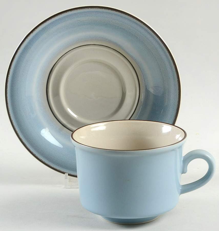 Blue Diamonds Flat Cup & Saucer Set by Mikasa-1