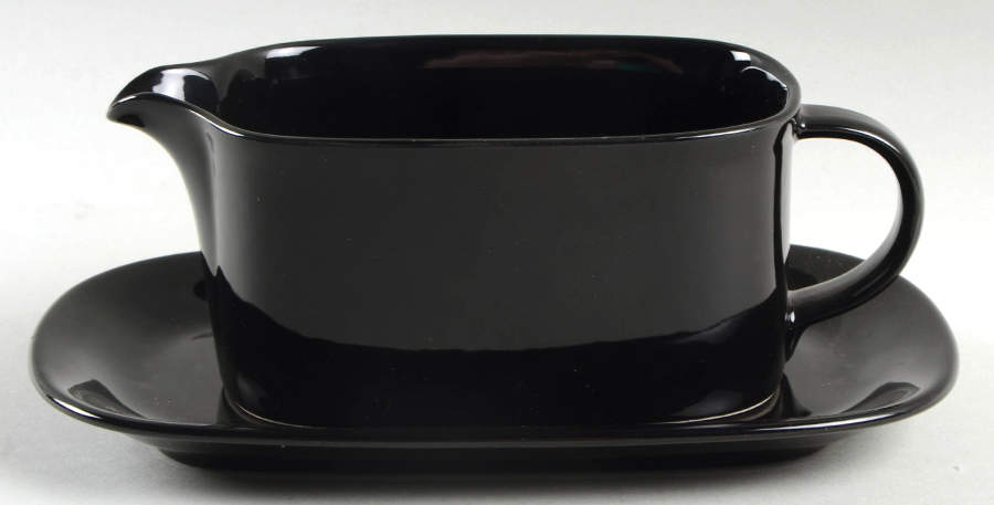 Black Diamond (All Black) Gravy Boat & Underplate (Relish/Butter) by Mikasa-1