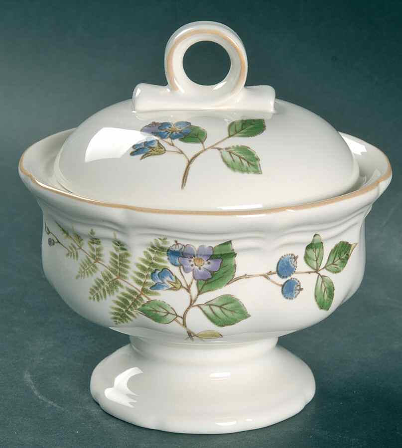 Blueberry Fern Sugar Bowl & Lid by Mikasa-1
