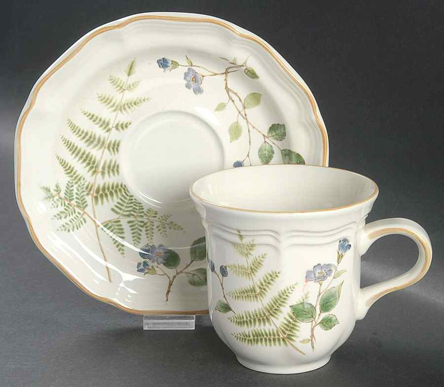 Blueberry Fern Flat Cup & Saucer Set by Mikasa-1
