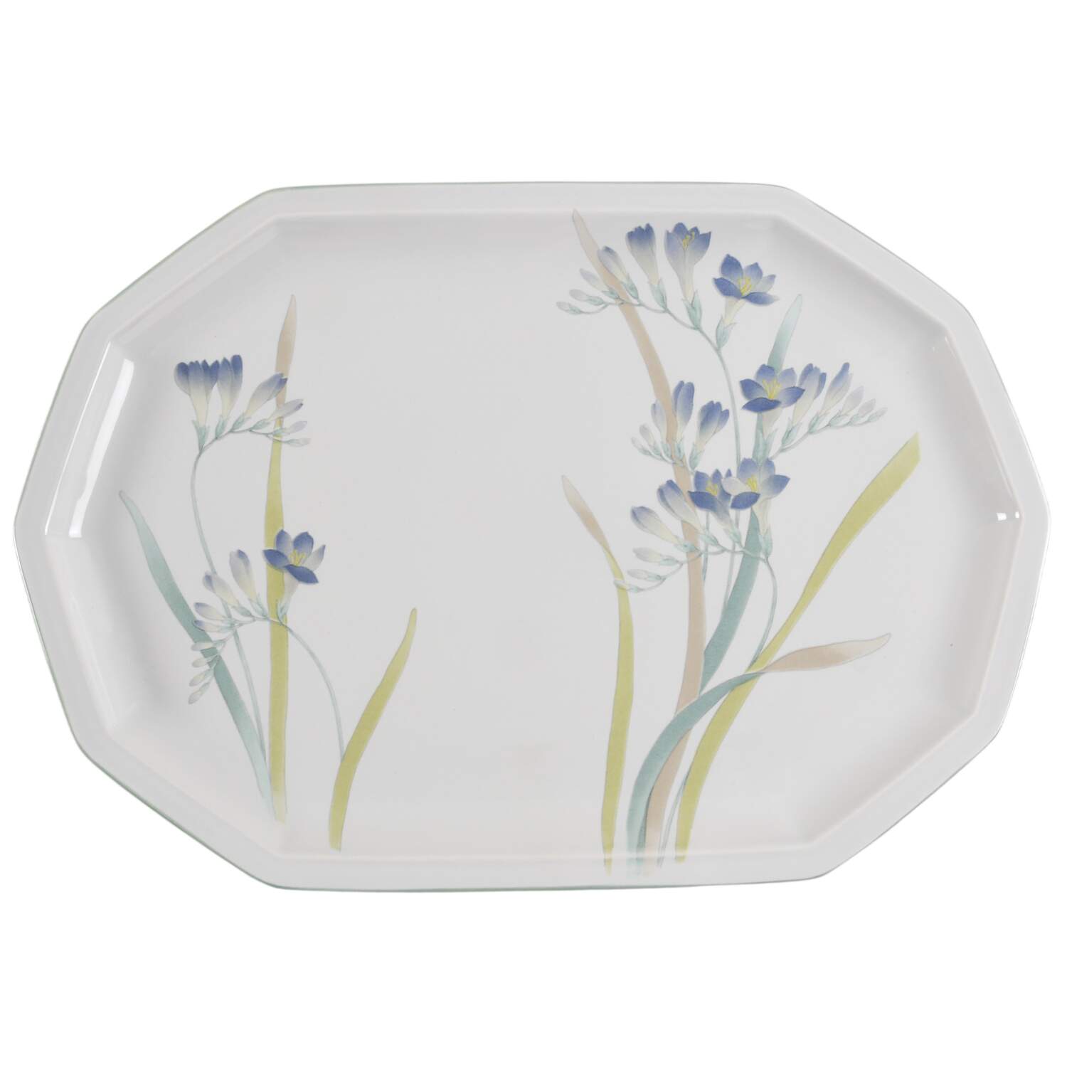 Blue Freesia 14" Oval Serving Platter by Mikasa-1