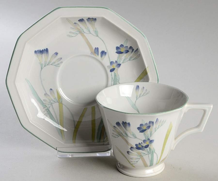 Blue Freesia Footed Cup & Saucer Set by Mikasa-1