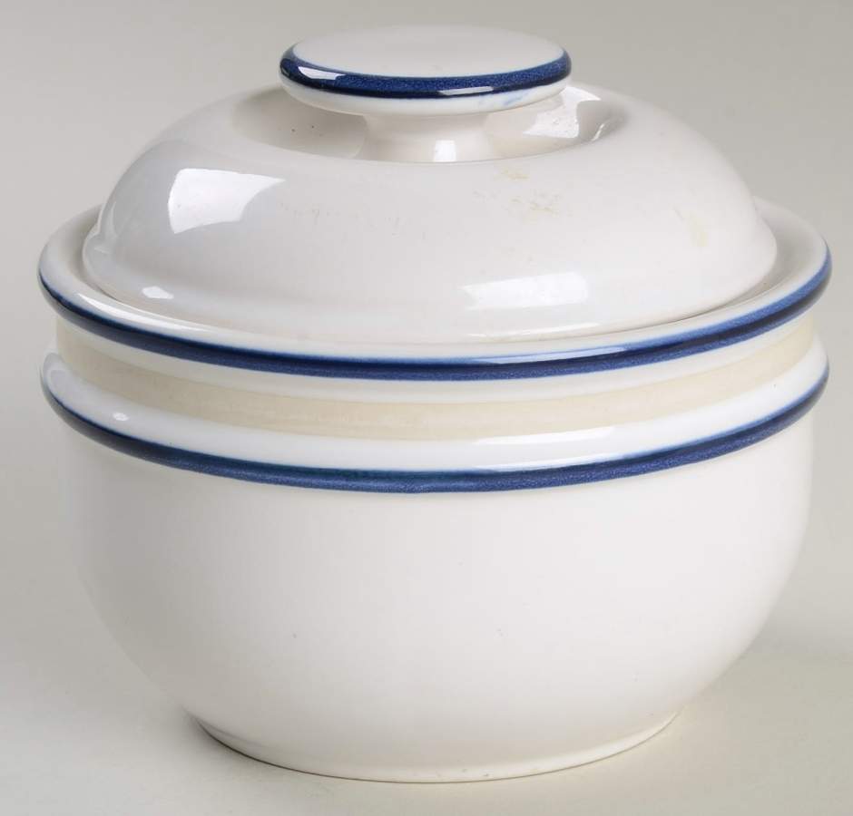 Blue Glow Sugar Bowl & Lid by Mikasa-1