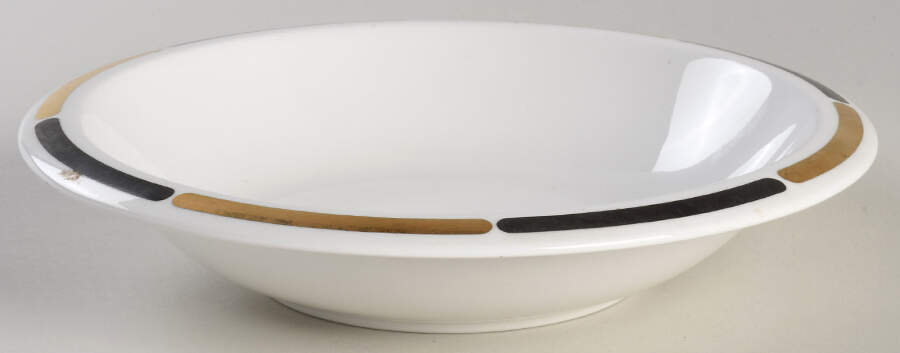 Black & Gold Rim Soup Bowl by Mikasa-1