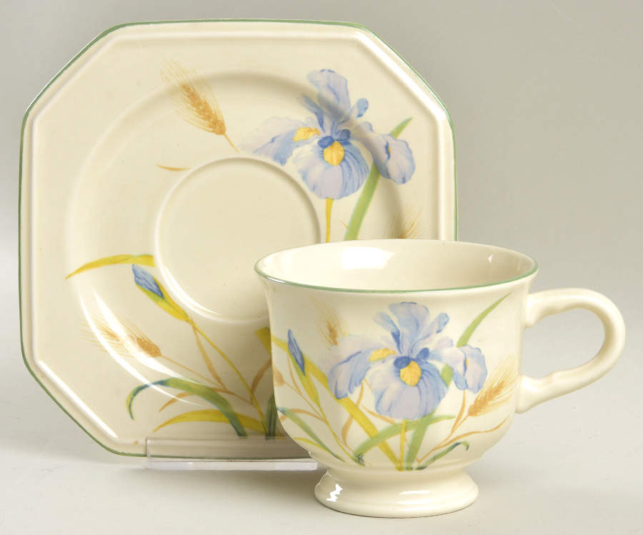 Blue Iris Footed Cup & Saucer Set by Mikasa-1