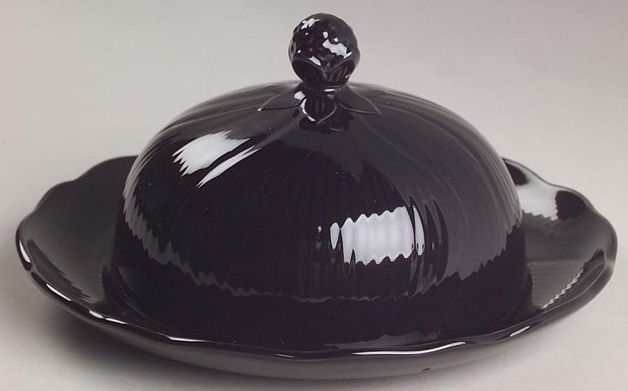 Black Iris Round Covered Butter by Mikasa-1