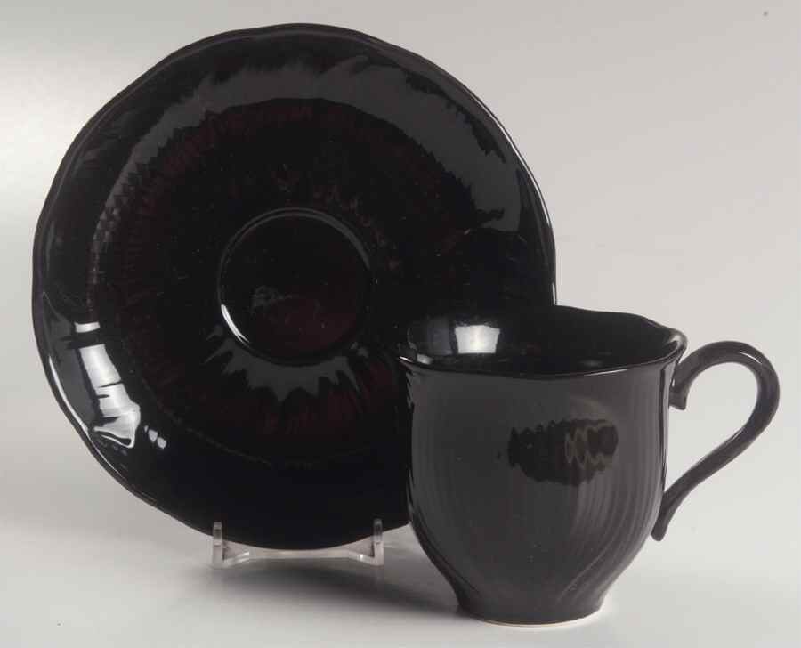 Black Iris Flat Cup & Saucer Set by Mikasa-1