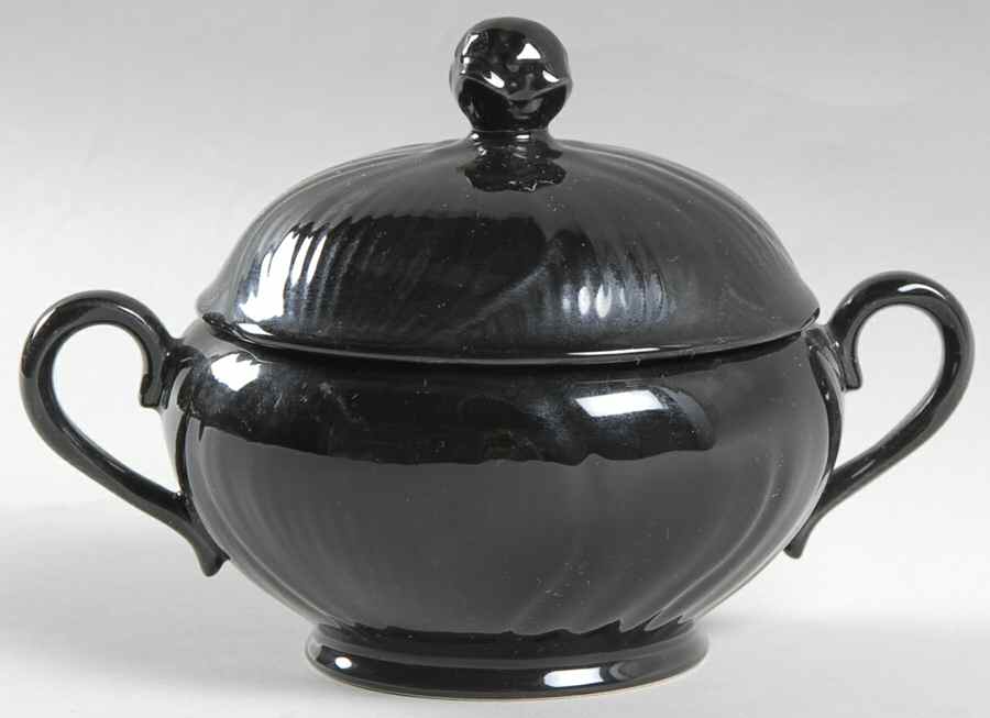 Black Iris Sugar Bowl & Lid by Mikasa-1