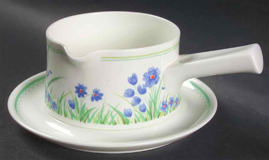 Blue Mist Gravy Boat & Underplate by Mikasa-1