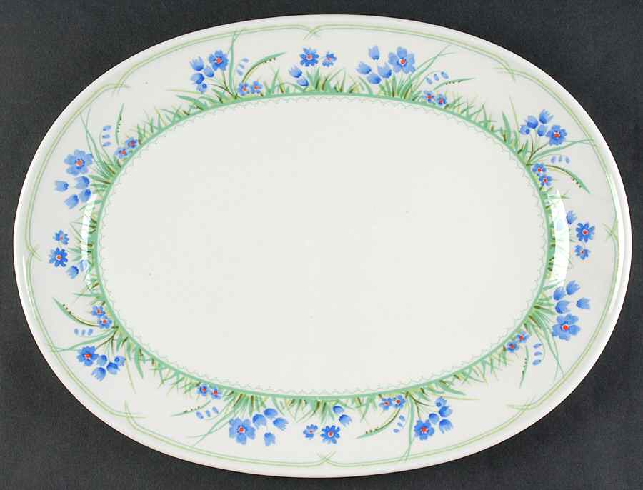 Blue Mist 14" Oval Serving Platter by Mikasa-1