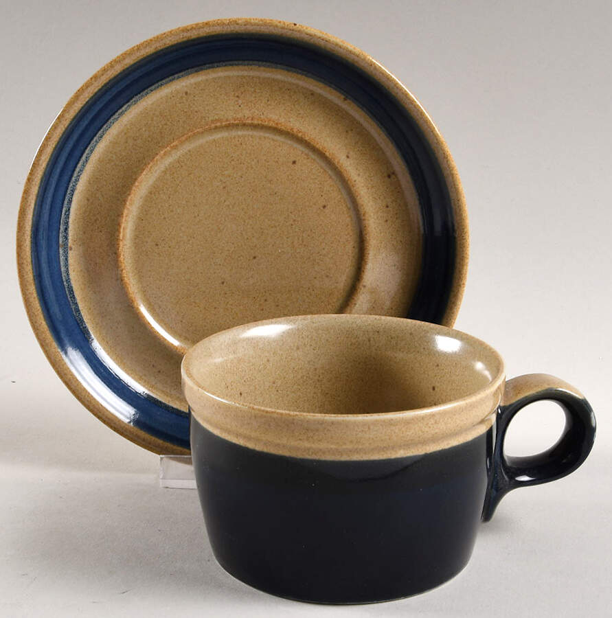 Blue Mountain Flat Cup & Saucer Set by Mikasa-1