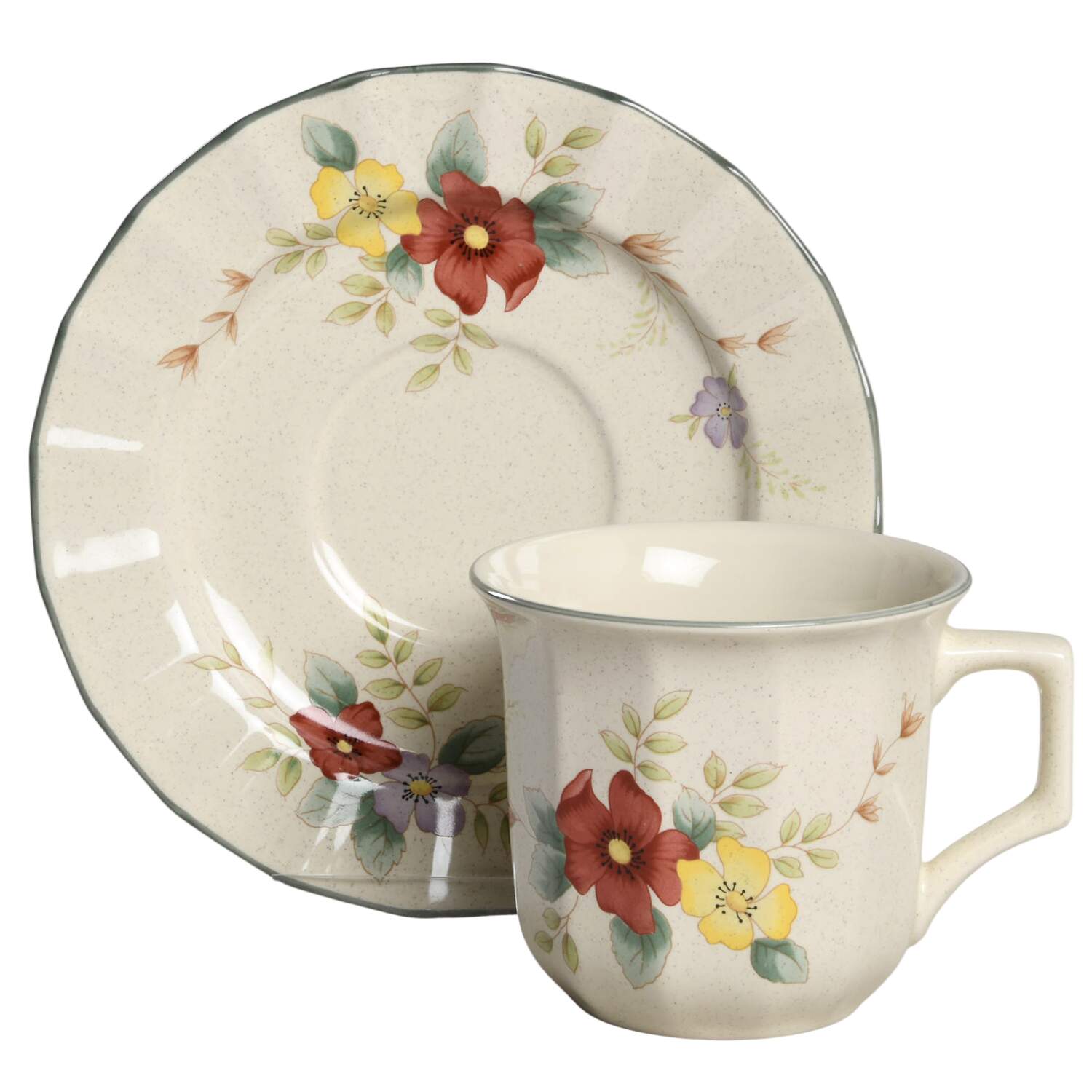 Blossomtime Flat Cup & Saucer Set by Mikasa-1