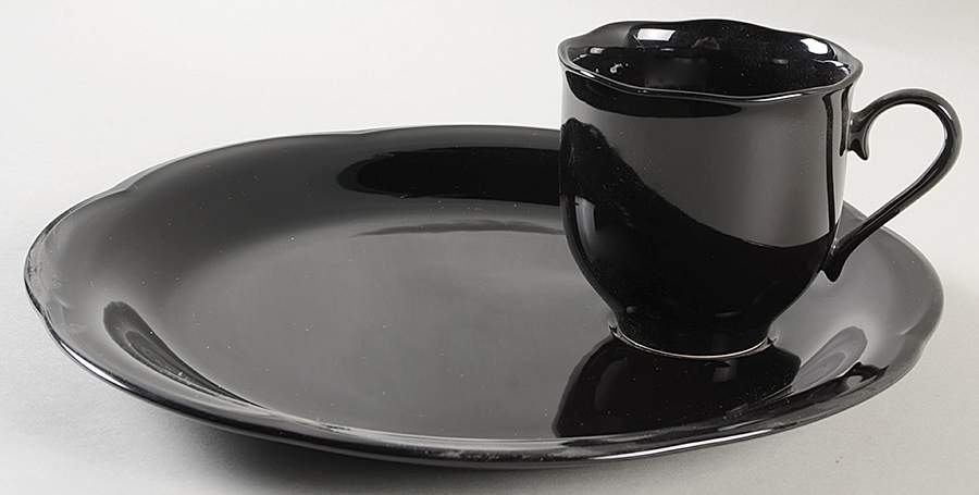 Black Pearl Snack Plate & Cup Set by Mikasa-1