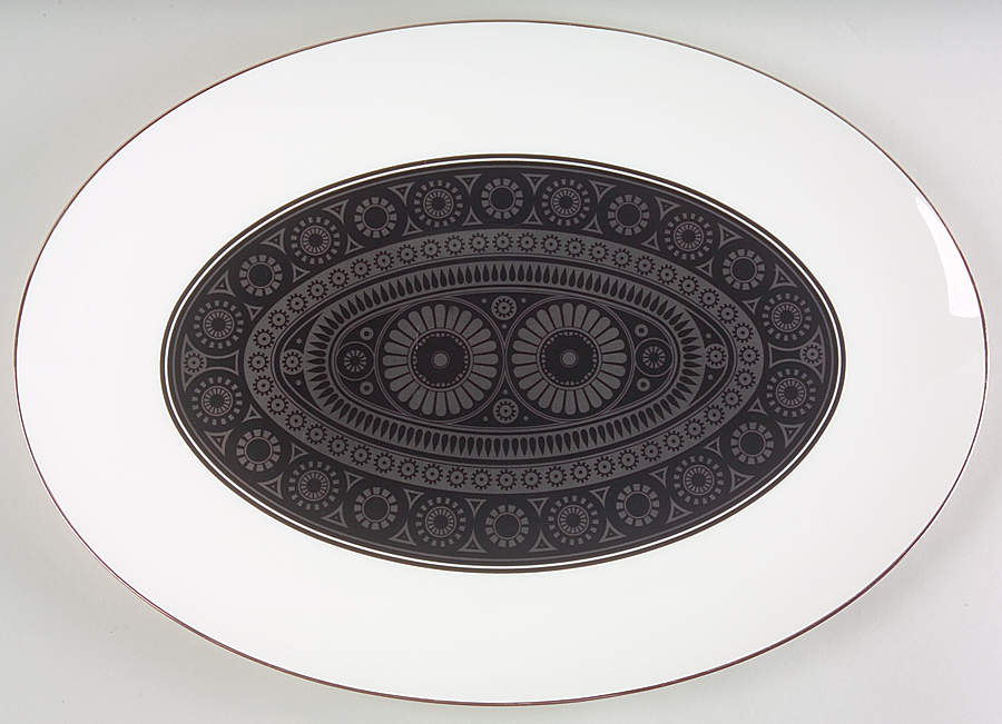Black Sapphire 17" Oval Serving Platter by Mikasa-1